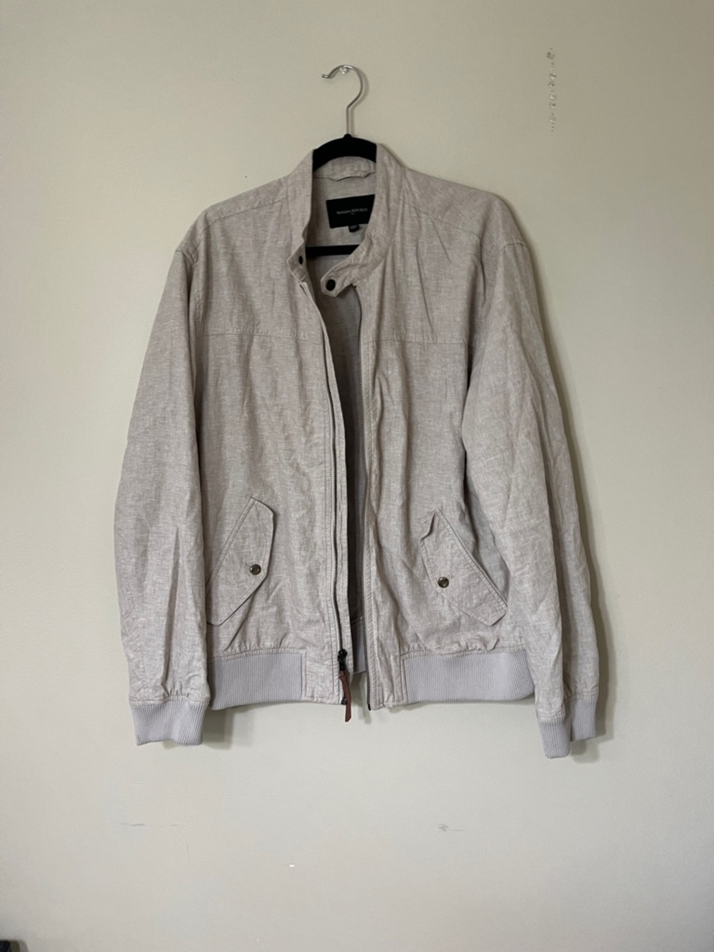Banana Republic Light Gray Men's Bomber Jacket